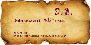 Debreczeni Márkus névjegykártya