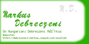 markus debreczeni business card